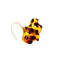 Ohrhänger "Leopardy" mit 2 Blütenblättern im Leo-Look, Edelstahl vergoldet, superleicht Bild 1