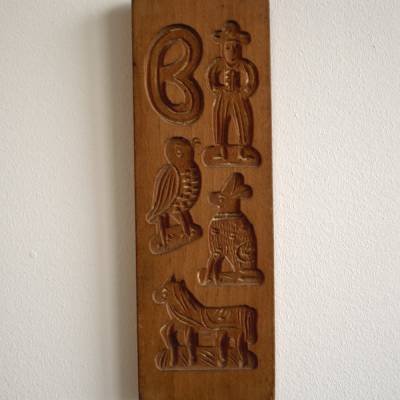 beidseitige alte Holzform Springerle 11 Figuren