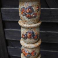 Stele aus Keramik mit einem Art Ornamentenmuster frostfeste Gartenkeramik Bild 4