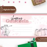 Shopping Gutschein PDF | Shoppinggutschein digital | Geschenkgutschein Vorlage | Gutschein individuell personalisierbar Bild 9
