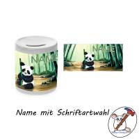 Spardose Motiv Panda mit Name / Personalisierbar / Sparbüchse / Sparschwein Bild 2