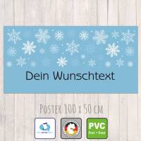 Banner Winterzeit 100 x 50 cm - personalisierbar | Schneesterne - personalisierbar mit Wunschtext Bild 3