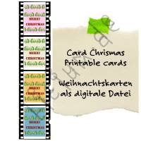 Weihnachtskarte 002e in 4 Farben Tannenbäume - digitale Datei - zum selbst ausdrucken Bild 1