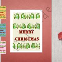 Weihnachtskarte 002e in 4 Farben Tannenbäume - digitale Datei - zum selbst ausdrucken Bild 3