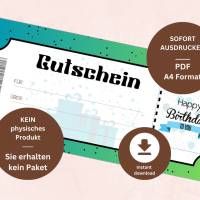 Geburtstag Gutschein PDF | Geschenkgutschein Vorlage | Reisegutschein digital | Gutschein drucken | Geburtstagsgeschenk Bild 3