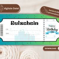 Geburtstag Gutschein PDF | Geschenkgutschein Vorlage | Reisegutschein digital | Gutschein drucken | Geburtstagsgeschenk Bild 4