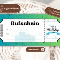 Geburtstag Gutschein PDF | Geschenkgutschein Vorlage | Reisegutschein digital | Gutschein drucken | Geburtstagsgeschenk Bild 6