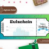Geburtstag Gutschein PDF | Geschenkgutschein Vorlage | Reisegutschein digital | Gutschein drucken | Geburtstagsgeschenk Bild 9