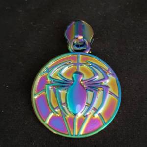 Zipper Spinne, breit, regenbogen / Schieber für Reißverschlüsse mit Spiralraupe Bild 1