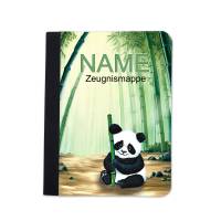 Panda Zeugnismappe personalisiert | Zeugnismappe | Zeugnismappe mit Namen | Urkundenmappe Bild 1