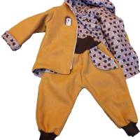 Wollwalkjacke Wendejacke Kapuze und Wollwalkhose Kombi Anzug bestickt Baby Kinder Handmad Igel Bild 2