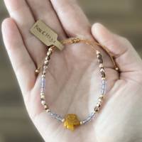 Armband „Ahornblatt“ orange - Perlenarmband mit Glasschliffperlen, Rocailles und zentralem Ahornblatt in orange Bild 4