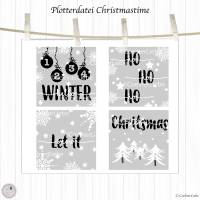 Plotterdatei Christmastime, 4 Designs, Winter, Christmas, Snow, Hohoho Bild 2