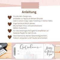 Geburtstag Gutschein PDF | Geschenkgutschein Vorlage | Reisegutschein digital | Gutschein drucken | Geburtstagsgeschenk Bild 2