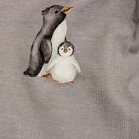 Pumphose mit Pinguinen aus Jersey - grau mit blauen Bündchen - Größe 62/68 Bild 7