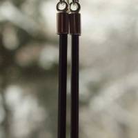 Ohrhänger, lange schwarze Turmalin Kristalle, mit Silber Bild 4