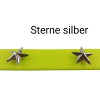 Hundehalsband Gr. L, mit 5 Sternen in silber, verschiedene Schnallen/Farben, 25mm breit Bild 3