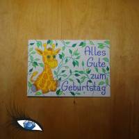 ►2023-0051◄ Karte B6 - GEBURTSTAG "Alles Gute zum Geburtstag + Giraffe" Bild 1