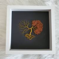 Herz Drahtbaum im 3D Bilderrahmen/ Personalisiertes Geschenk Bild 2