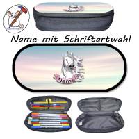 Pferd Stiftebox personalisiert | Stiftetui mit Namen | Schlampermäppchen | Stiftemäppchen Bild 2