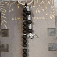 Schlüsselanhänger Perlen Acryl schwarz Bild 1