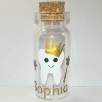Zahnglas für Milchzähne Individualisiert mit Namen und Zahnmotiv Bild 4