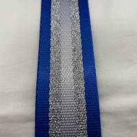 Gurtband White&Silver Stripes, royalblau, 38 mm Bild 3