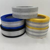 Gurtband White&Silver Stripes, royalblau, 38 mm Bild 5
