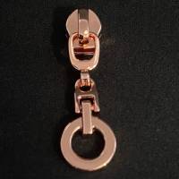 Zipper Rounds, breit, rosegold / Schieber für Reißverschlüsse mit Spiralraupe Bild 1