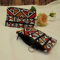 Schlüsseletui/Mini-Geldbeutel Afrika, wax print, orange-rot-weiß, Baumwolle Bild 6