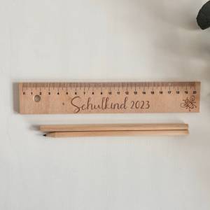 Geschenk Einschulung Personalisiertes Lineal aus Holz für die Einschulung Schule Schulkind 2023 Bild 4