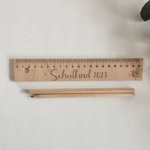 Geschenk Einschulung Personalisiertes Lineal aus Holz für die Einschulung Schule Schulkind 2023 Bild 8