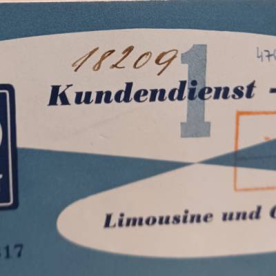 VW Kundendienst- Heft Limousine und Cabriolet Nr . 274817 - 1953 - Eduard Winter - VW Generalvertretung