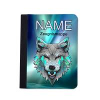 Wolf Zeugnismappe personalisiert | Zeugnismappe | Zeugnismappe mit Namen | Urkundenmappe Bild 1
