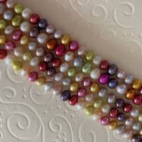 Perlenkette bunt mit fünf Strängen und Verschluss Si925, mehrfarbiges Perlencollier, Geschenk Frau,Handarbeit aus Bayern Bild 4