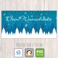 Banner Winterzeit 100 x 50 cm - personalisierbar | Winterwald - personalisierbar mit Wunschtext Bild 3