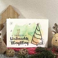 Weihnachtsbaum mit Aquarellfarbe & Fineliner auf Weihnachtskarte - Weihnachten - danielb.art Bild 1