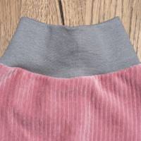 Pumphose aus Breitcord in rosa mit grauen Bündchen - Größe 50/56 (elastisch) Bild 3