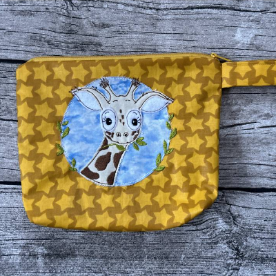 Kinder Waschbeutel, Spielzeugbeutel Beutel für Kleinzeug Sterne mit Giraffe