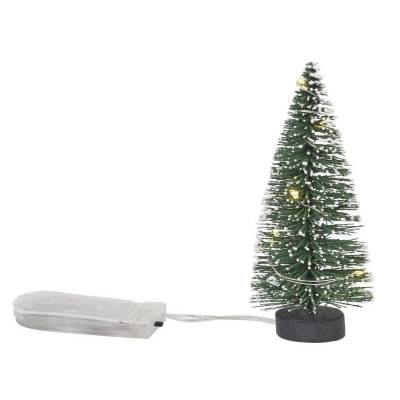 Mini-Tanne grün/weiss mit LED-Beleuchtung ca. 15 cm