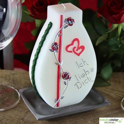 Personalisierte Liebeskerze zum Valentinstag – Mit 