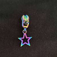 Zipper Small Star, breit, regenbogen / Schieber für Reißverschlüsse mit Spiralraupe Bild 1