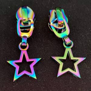Zipper Small Star, breit, regenbogen / Schieber für Reißverschlüsse mit Spiralraupe Bild 2