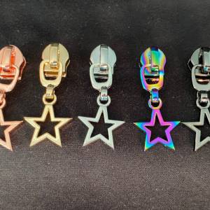 Zipper Small Star, breit, regenbogen / Schieber für Reißverschlüsse mit Spiralraupe Bild 3