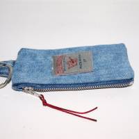 Schlüsselanhänger Jeans upcycling Minitäschchen für Schlüsselbund mit RV Bild 4