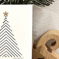 Weihnachtsbaum mit Fineliner auf Weihnachtskarte - GOLD - wundervolle WEIHNACHTEN - GOLD - danielb.art Bild 2