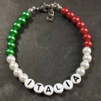 Perlenarmband ITALIA - Italienische Flagge in Grün-Weiß-Rot Bild 1