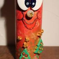 Geldgeschenk Dekofigur ROTWICHTEL Weihnachtswichtel witzige Upcyclingfigur aus Weinflasche, gestrickte Accessoires Bild 3