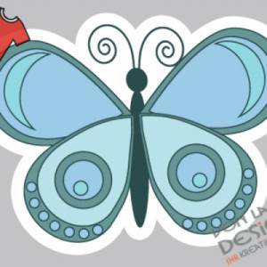 Bügelbild blauer Schmetterling Größe I. Bild 1