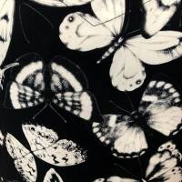 Damen Tunika Bluse  | Motiv Schmetterlinge in Schwarz/Weiß | Bild 3